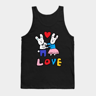 love bunny, rabbits, hand drawing Tank Top